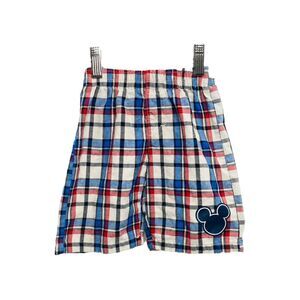Disney Boy’s Shorts Multicolor Plaid Mickey Mouse Infant Size 24 Month's